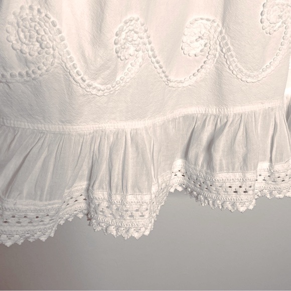 Toque de algodon White embroidered lace sleeveless dress Made in Peru Size 24 - Picture 6 of 15